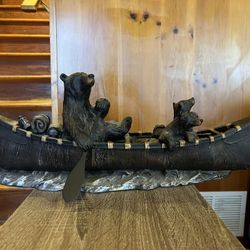 Big Sky Carvers Canoe Trip Sculpture 