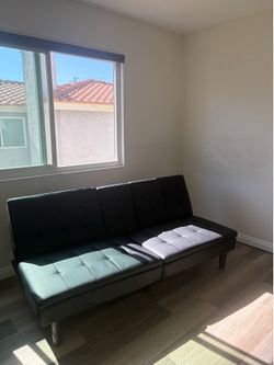 Leather futon couch