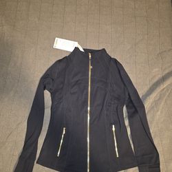 Lululemon Define Jacket Navy Blue Gold Zip Size 8 (New With Tags)