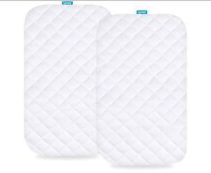 Biloban Quilted Bassinet Mattress Pad Cover 2-Pack