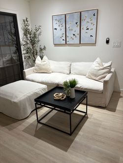 White Sofa with Ottoman