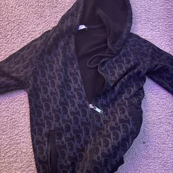 dior hoodie black and grey