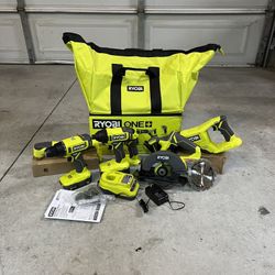 New RYOBI ONE+ 18V Cordless 6-Tool Combo Kit with 1.5 Ah Battery, 4.0 Ah Battery, and Charger