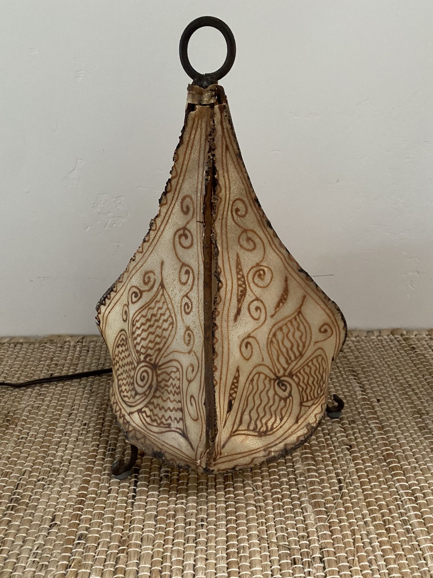 Moroccan Goat Skin And Henna Lamp