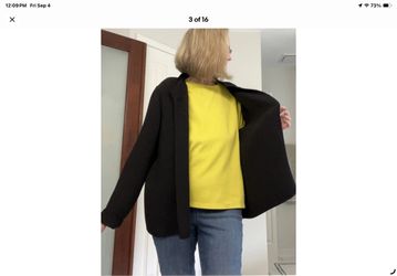 Eileen Fisher Black Open-Front Cardigan Jacket, Large