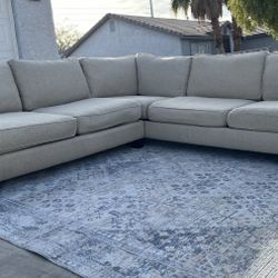 Beige Sectional Sofa – Duck Feather Down Cushions – $450