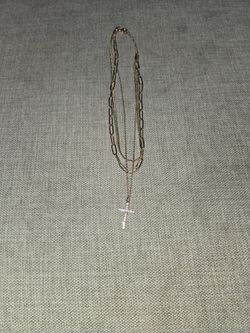 3 Chain Cross Necklace 