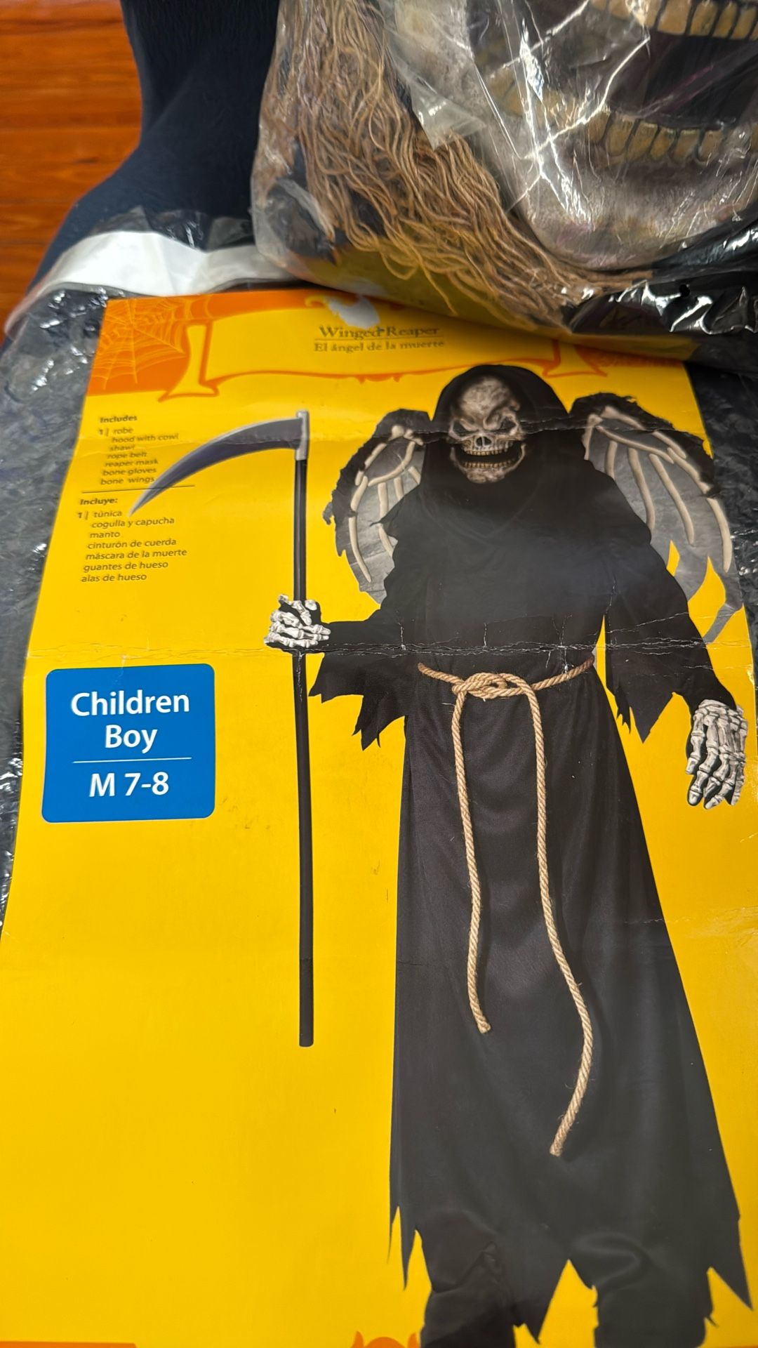 Winged Reaper Halloween Costume For Boy 7-8