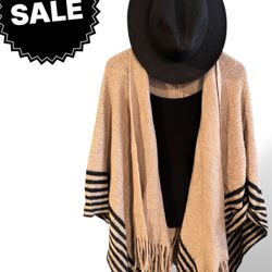 Poncho Sweater Cost. With Arm Holes. OSFA. Keep Warm! 