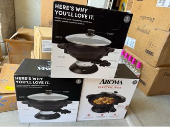 Aroma professional 5Qt electric wok, black