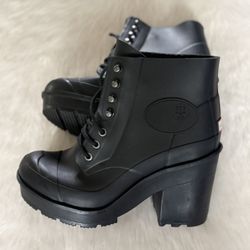 Hunter Original Block Heel Lace Up Rain Boots