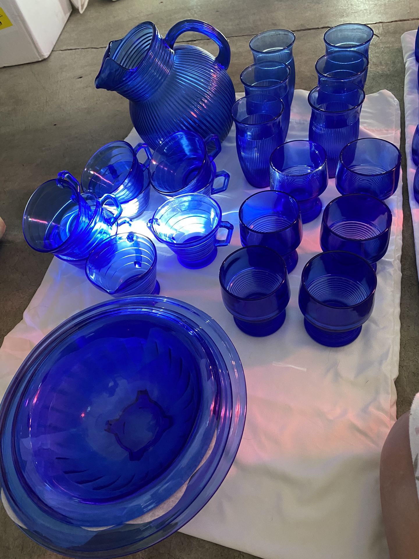 Vintage Cobalt Dish ware and Glassware