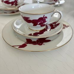 Rare Japanese Maple Hand Painted Koran China Tea Set 