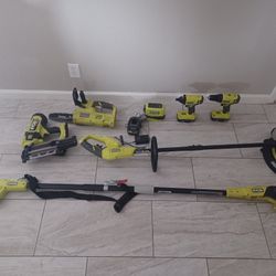 Ryobi Set (Not Pole Saw And Chainsaw )