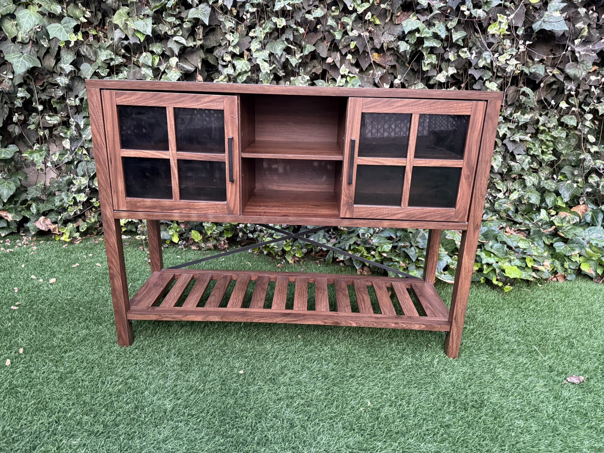 Walker Edison Modern Dark Walnut Console Table (L48”x W15.5”x H36”)