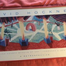 DAVID HOCKNEY A RETROSPECTIVE LACMA FRAMED POSTER RARE 1998