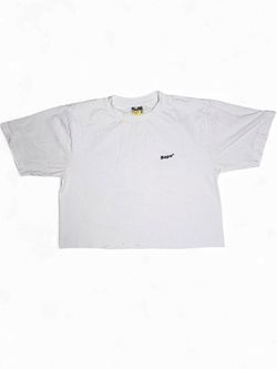 Rare Bape Women's *DeadStock* Cropped T-Shirt M 2005 Multi Logo Graphic Tee A Bathing Ape Busy Works PONR Baby Milo Nigo Era Cropped Top White cotton