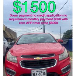 2016 Red Chevy Cruze No Credit Check No Requirements 
