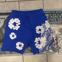 Royal Blue Denim Tear Shorts