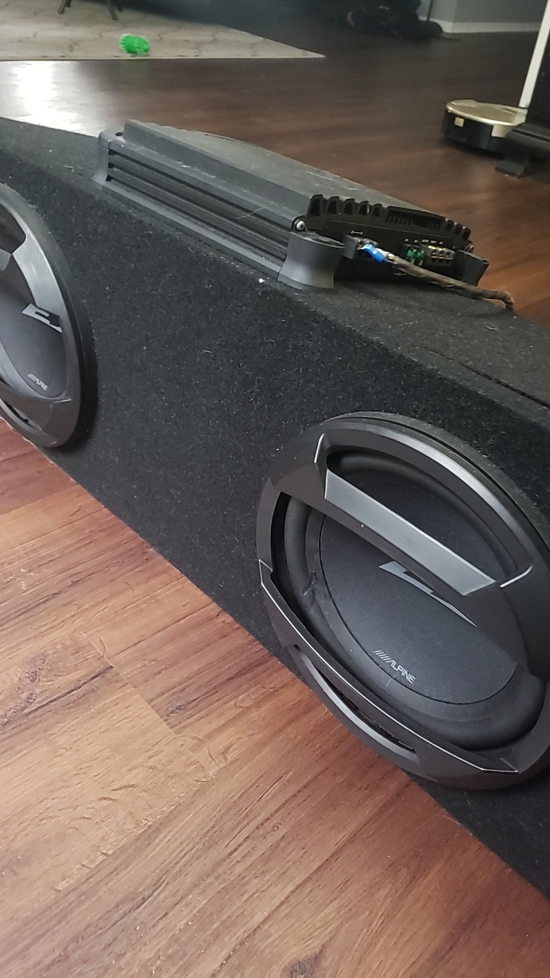 Subwoofer and amp.