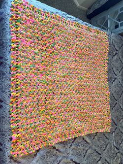 Handmade Crochet Blanket Multicolor