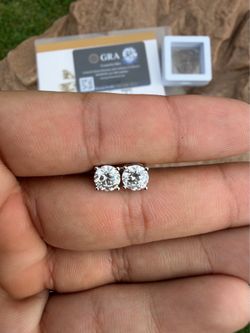 Moissanite Sterling Silver S925 Sterling silver 6.5MM 💎 Stud Earrings
