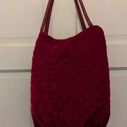 Bag Tote Carry Red Murval 100% Polyester Shoulder Or Hand Straps