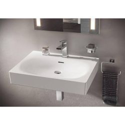 GROHE Eurocube 24.2 in. x 19.0625 in. Wall Mounted Bathroom Sink Single Hole in Alpine White Fireclay