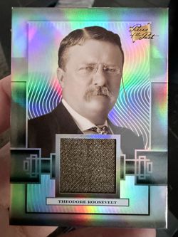 🏛️🧥 THEODORE ROOSEVELT TRUE SILVER /50 AUTHENTIC CLOTHING RELIC 🧥🏛️