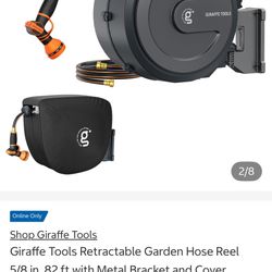 Giraffe Tools Retractable Garden Hose Reel (5/8 in, 82 ft) 