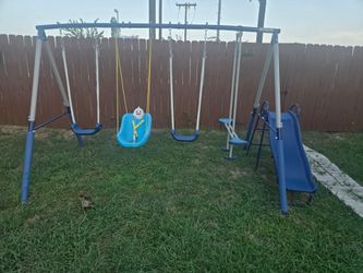 Metal Kids Swing Set with Slide