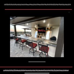 BBQ island barbecue grill waterfalls patio Furniture Barstools outdoor kitchen bar bara Cosina asador Tv Media Wall Barbeque 