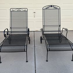 Beautiful Wrought Iron Chaise Lounge Chairs
