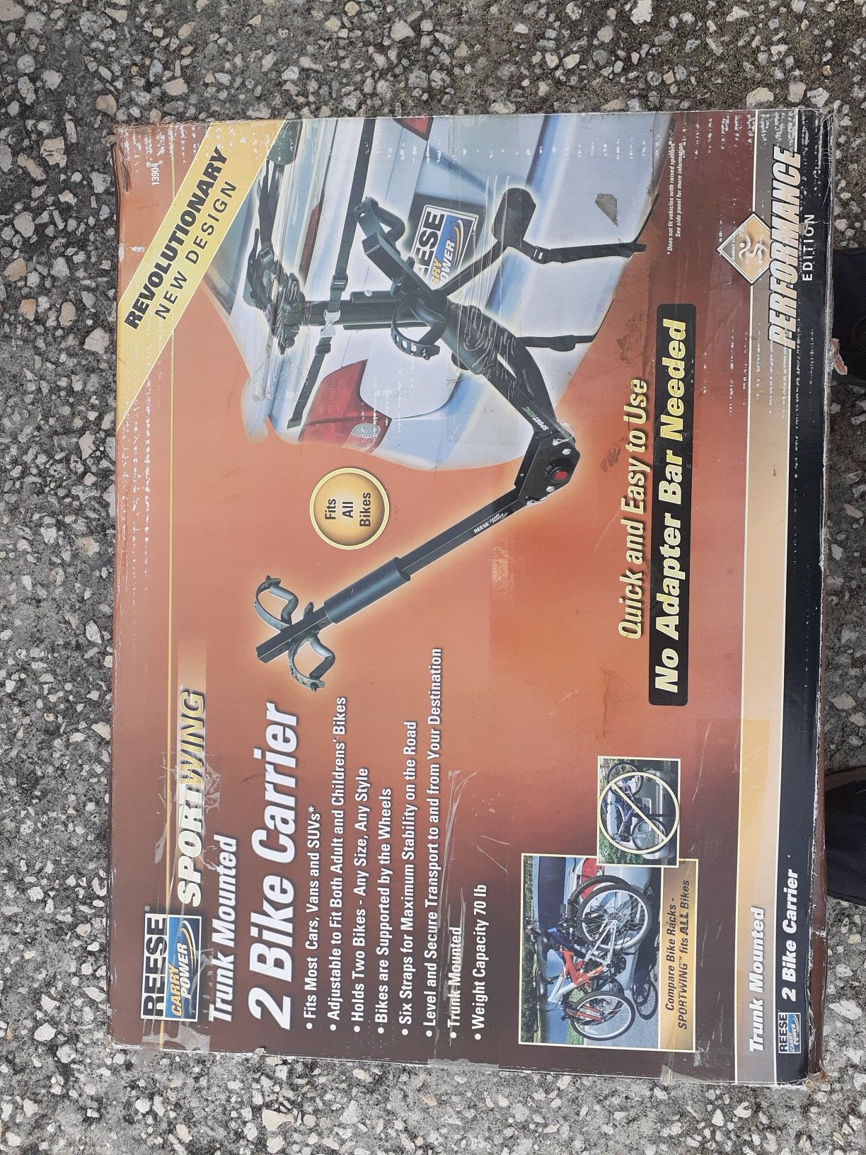 Reese sportwing trunk mounted 2 bike carrier