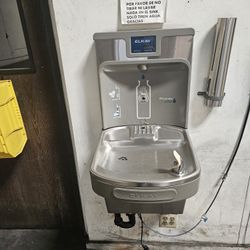 2 for $400!Elkay Bottle Filling Station Gray 2 -Basin Push button Wall mount Bottle filler/Drinking