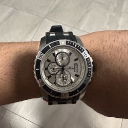 Silver Invicta Watch With Rubber Band