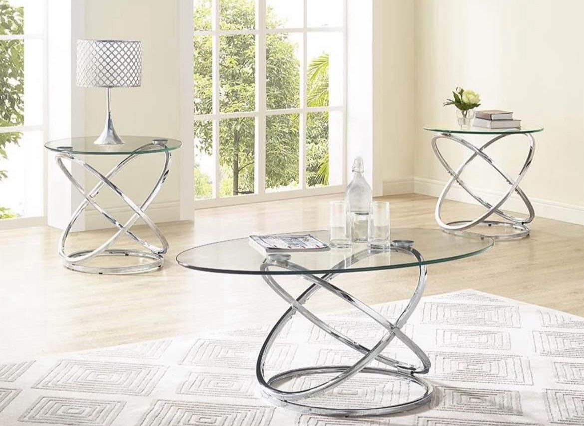 Glass Coffee Table and to glass end Tables