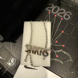 Nike SNKRS Silver Name Plate Necklace