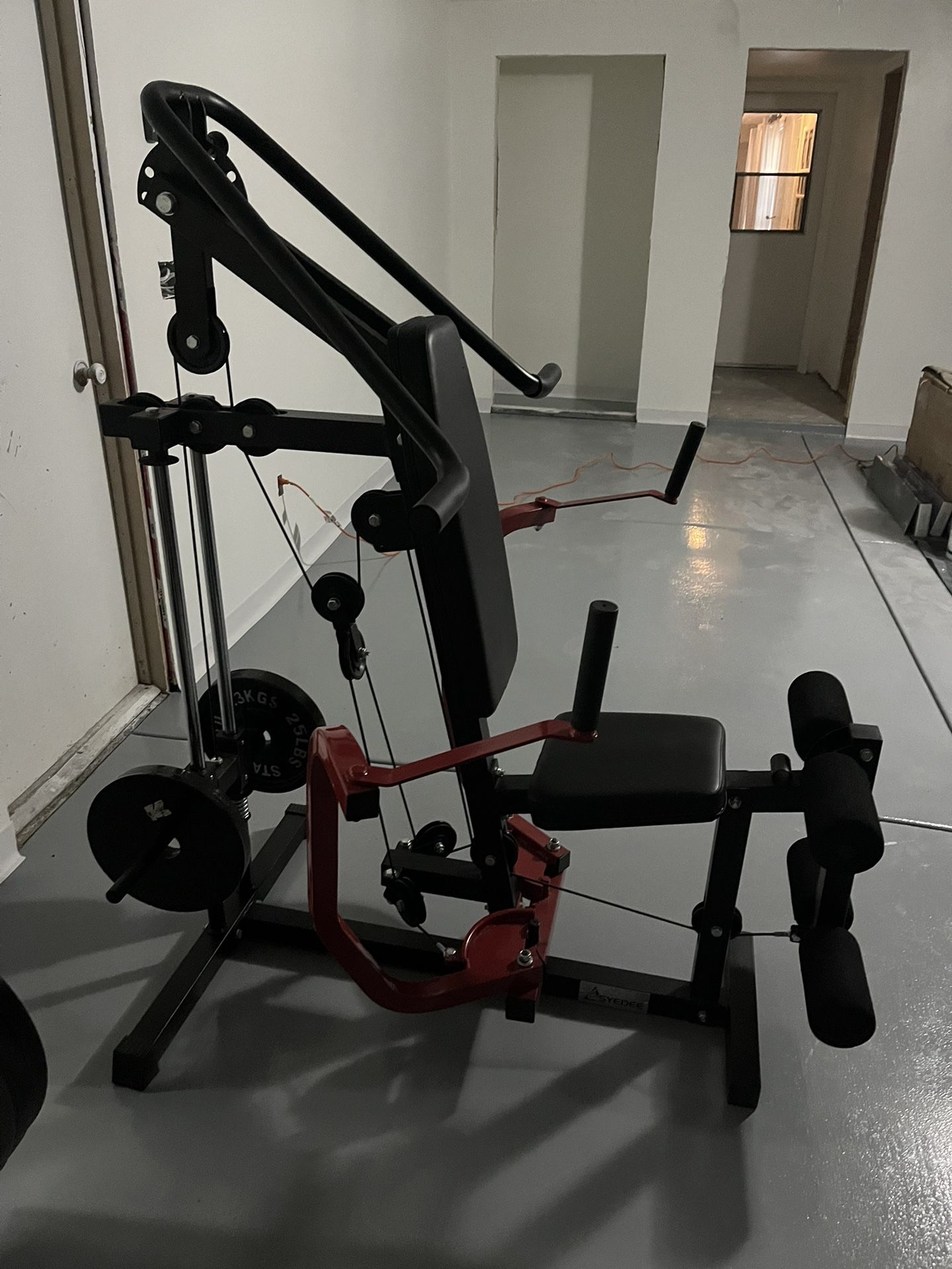 syedee Home Gym Station, 800lb Capacity Leg Extension Machine, Chest Fly and Reverse Delt Machine, Shoulder Press and LAT Pulldown Weight Machine