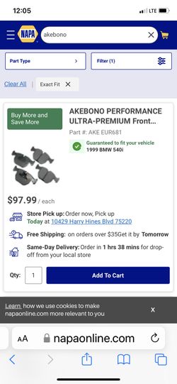  Front Ankebono BMW 540i 740 530  M5 X5 Brake Pads )