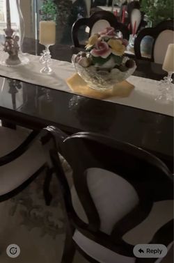 Wood dining table with 6 chairs