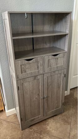 (NEW) 50”High Gray Storage Cabinet