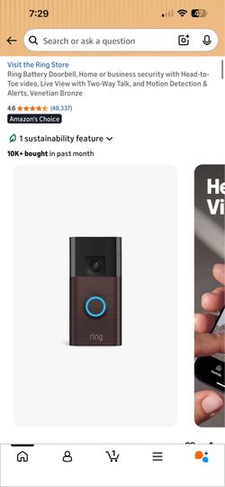 Ring doorbell and door mount