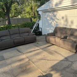 Lightly Used 2 Set Grey Recliners 