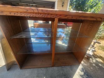 Free Vintage Hutch lighted Cabinet with glass shelves