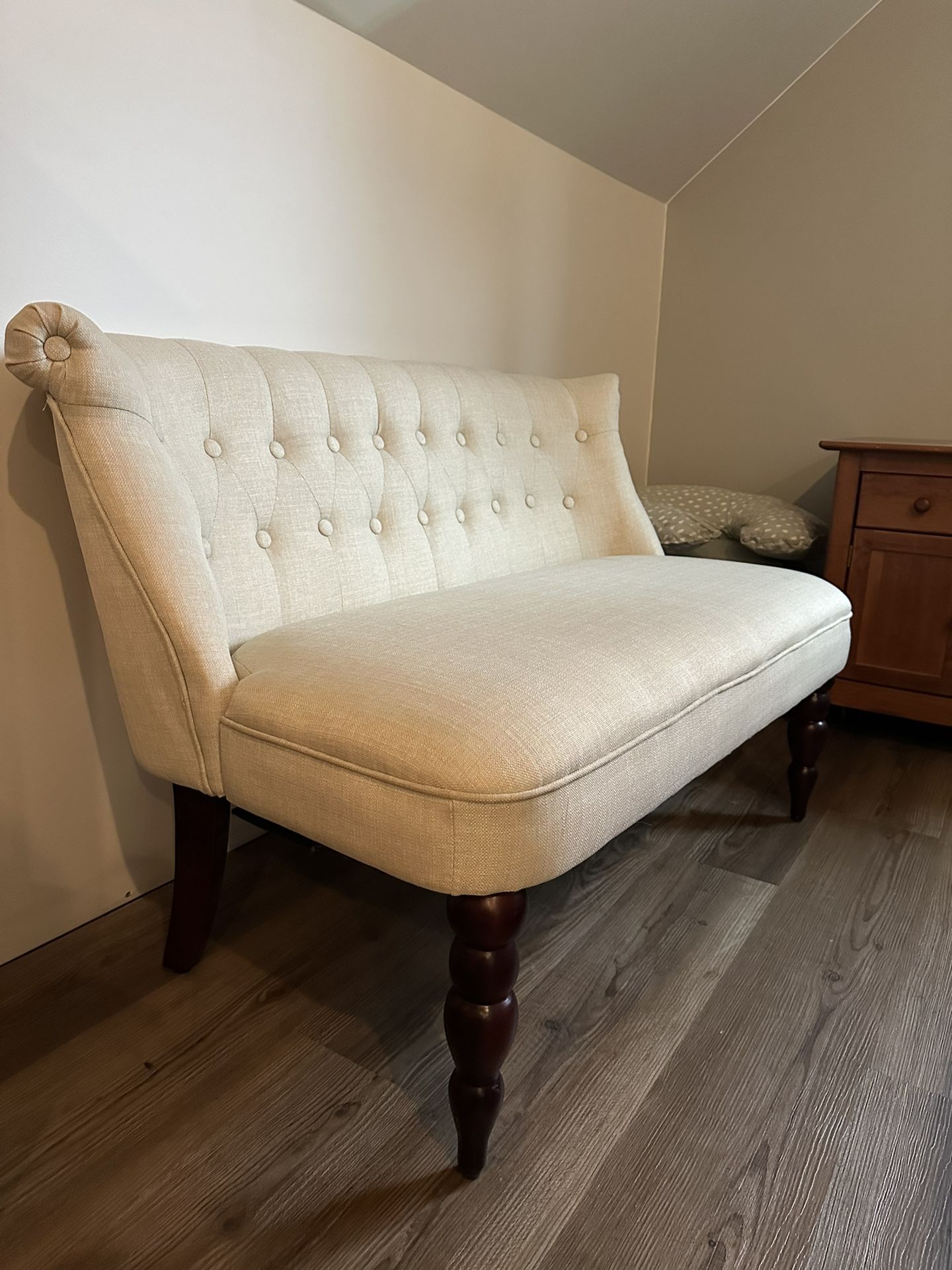 Cream White Loveseat 