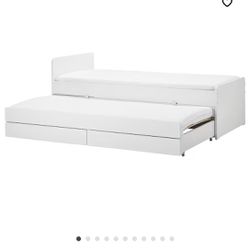 Ikea Twin Bed With Trundle And Drawers  