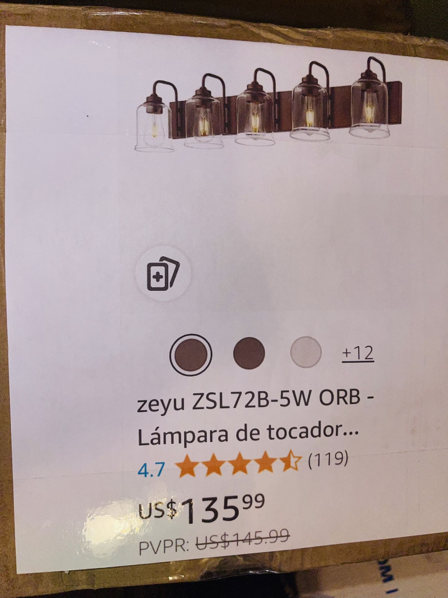 zeyu Farmhouse Bathroom Vanity Light Fixtures, Modern 5-Light  zeyu Farmhouse Bathroom Vanity Light Fixtures, Modern 5-Light Vanity #ZSL72B-5W display picture 1