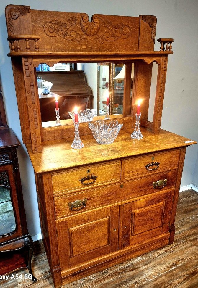 Antique Golden Oak Sideboard