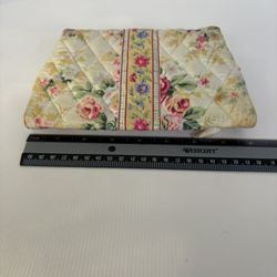 Maggi B Quilted Handbag Floral Pink Rose Sage French Country Cottagecore 8x5 Mirror